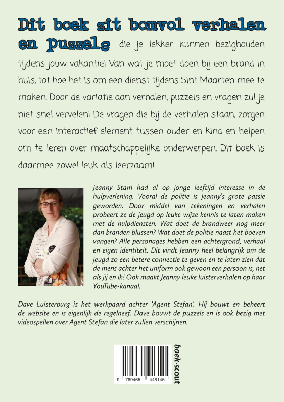 Achterkant van het Agent Stefan Vakantieboek